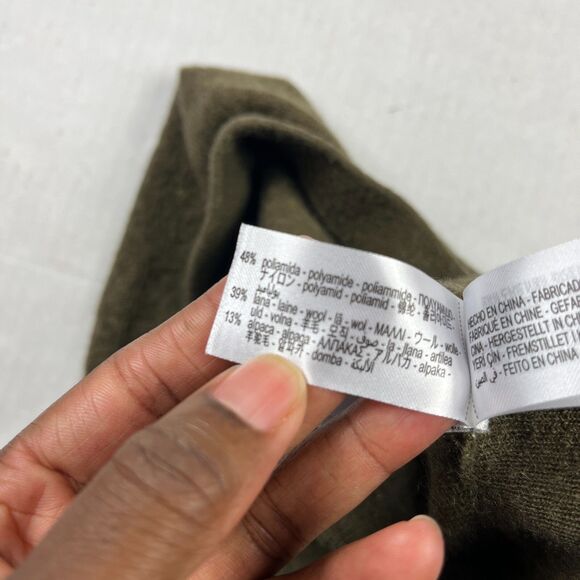 ZARA Womens Wool Blend Midi Skirt Green Side Slit A-Line High Waisted SMALLL - Picture 8 of 10